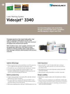 Thông số kỹ thuật về Máy khắc laser Videojet 3340